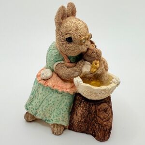 United Design Co. The Easter Bunny Family "Bath Time" Dated 1992 VTG Made in USA